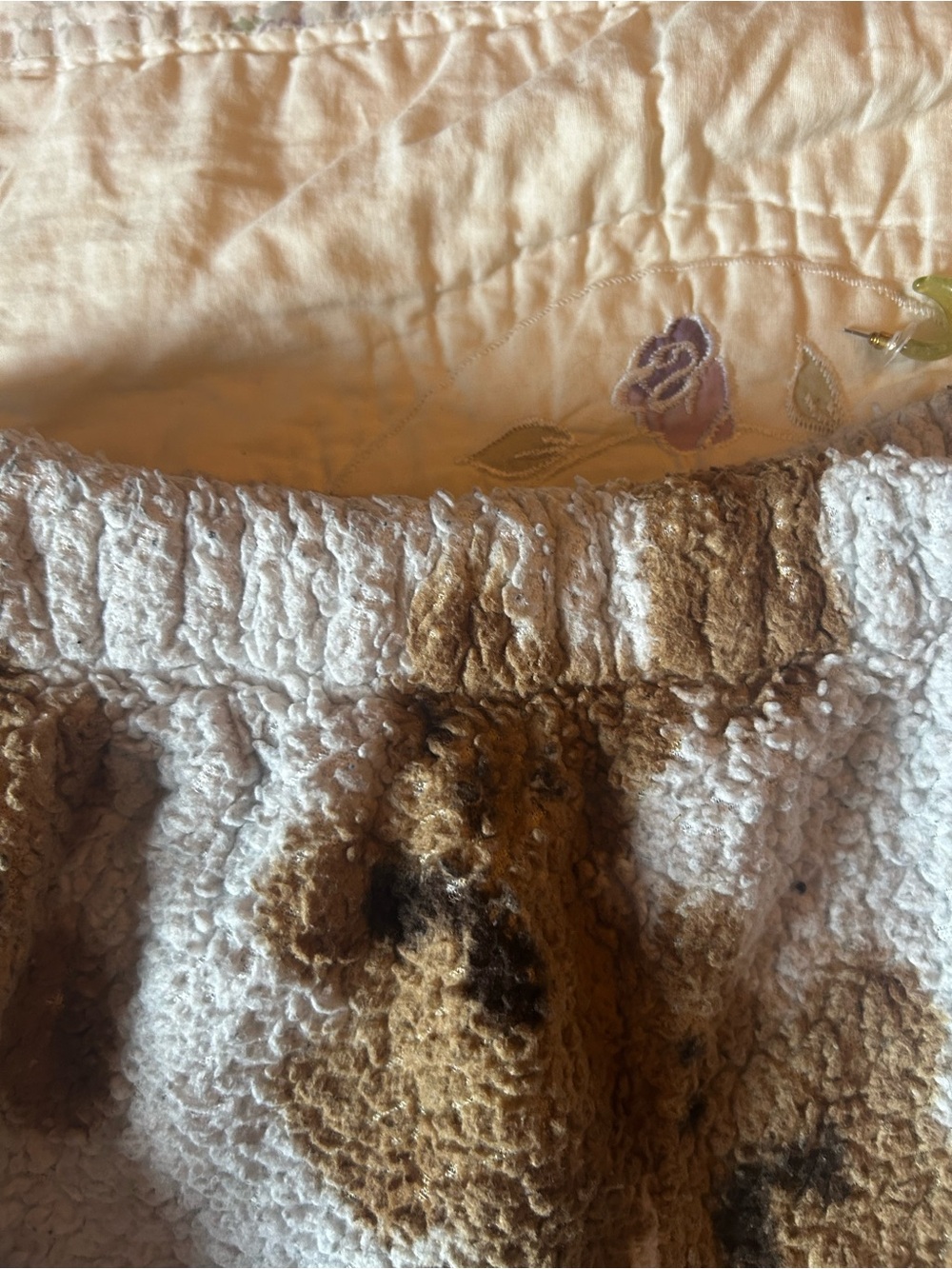 SHEIN White Fluffy Teddy Bear Pajama Pants Size M - Picture 4 of 6